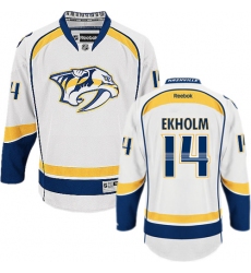 Men's Reebok Nashville Predators #14 Mattias Ekholm Authentic White Away NHL Jersey