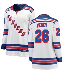 Women's New York Rangers #26 Jimmy Vesey Fanatics Branded White Away Breakaway NHL Jersey