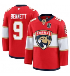 Men's Florida Panthers #9 Sam Bennett Red 2025 Stanley Cup Final Stitched Hockey Jersey