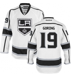 Men's Reebok Los Angeles Kings #19 Butch Goring Authentic White Away NHL Jersey