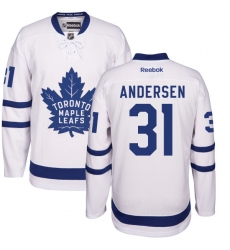 Men's Reebok Toronto Maple Leafs #31 Frederik Andersen Authentic White Away NHL Jersey