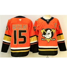 Men's Anaheim Ducks #15 Ryan Getzlaf Orange Black 2024-25 With C Stitched Jersey