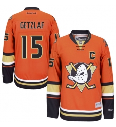 Youth Reebok Anaheim Ducks #15 Ryan Getzlaf Premier Orange Third NHL Jersey