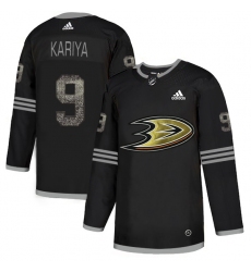 Men's Adidas Anaheim Ducks #9 Paul Kariya Black Authentic Classic Stitched NHL Jersey