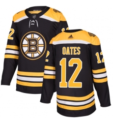 Men's Adidas Boston Bruins #12 Adam Oates Authentic Black Home NHL Jersey