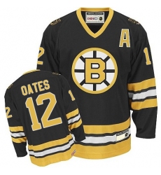 Men's CCM Boston Bruins #12 Adam Oates Premier Black/Gold Throwback NHL Jersey