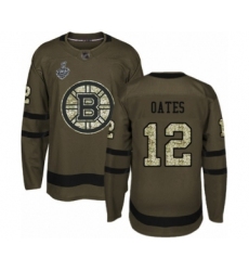 Youth Boston Bruins #12 Adam Oates Authentic Green Salute to Service 2019 Stanley Cup Final Bound Hockey Jersey