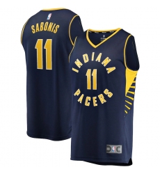 Men's Indiana Pacers #11 Domantas Sabonis Fanatics Branded Navy 2020-21 Fast Break Player Jersey