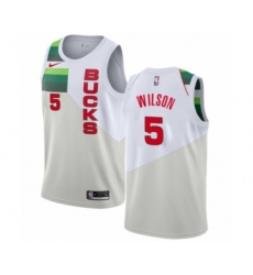 Youth Nike Milwaukee Bucks #5 D. J. Wilson White Swingman Jersey - Earned Edition