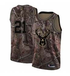 Men's Nike Milwaukee Bucks #21 Tony Snell Swingman Camo Realtree Collection NBA Jersey
