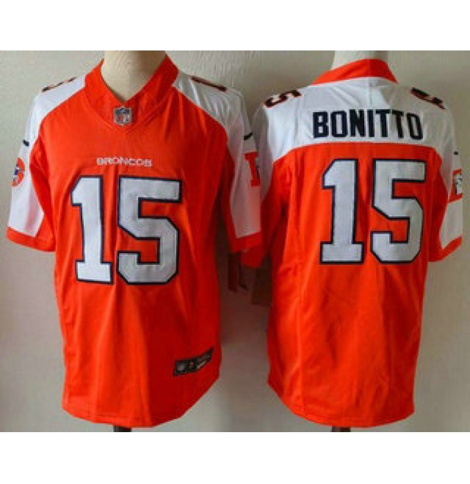 Men's Denver Broncos #15 Nik Bonitto Orange Thanksgiving FUSE Vapor Jersey