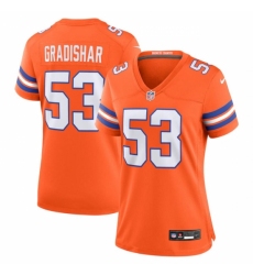 Women's Denver Broncos #53 Randy Gradishar Orange Mile High Collection 1977 Throwback Stitched Jersey