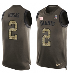 Men's Nike New York Giants #2 Aldrick Rosas Limited Green Salute to Service Tank Top NFL Jersey
