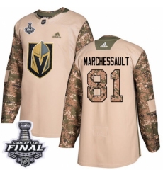 Men's Adidas Vegas Golden Knights #81 Jonathan Marchessault Authentic Camo Veterans Day Practice 2018 Stanley Cup Final NHL Jersey