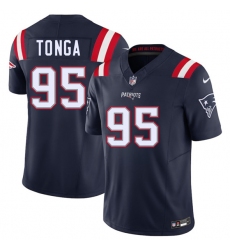 Men's New England Patriots #95 Khyiris Tonga Navy 2025 F.U.S.E. Vapor Limited Football Stitched Jersey
