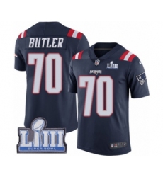 Men's Nike New England Patriots #70 Adam Butler Limited Navy Blue Rush Vapor Untouchable Super Bowl LIII Bound NFL Jersey