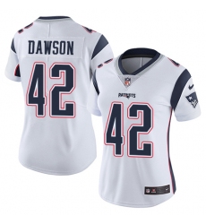 Women's Nike New England Patriots #42 Duke Dawson White Vapor Untouchable Limited Player NFL Jersey