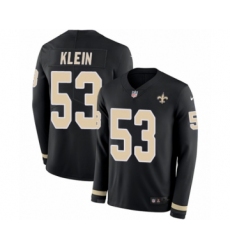 Youth Nike New Orleans Saints #53 A.J. Klein Limited Black Therma Long Sleeve NFL Jersey