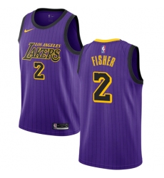 Women's Nike Los Angeles Lakers #2 Derek Fisher Swingman Purple NBA Jersey - City Edition