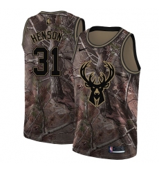Women's Nike Milwaukee Bucks #31 John Henson Swingman Camo Realtree Collection NBA Jersey