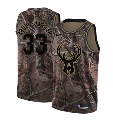 Women's Nike Milwaukee Bucks #33 Kareem Abdul-Jabbar Swingman Camo Realtree Collection NBA Jersey