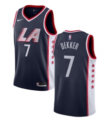 Men's Nike Los Angeles Clippers #7 Sam Dekker Swingman Navy Blue NBA Jersey - City Edition