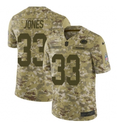 Men's Nike Green Bay Packers #33 Aaron Jones Limited Camo 2018 Salute to Service NFL Jersey
