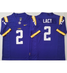Men's LSU Tigers #2 Kyren Lacy Purple F.U.S.E. Stitched Jersey
