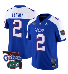Men's Florida Gators #2 DJ Lagway Royal Alternate 2024 F.U.S.E. Florida Vapor Limited Stitched Football Jersey