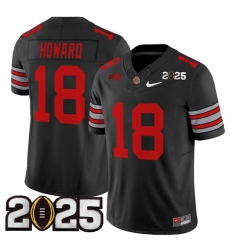 Men's Ohio State Buckeyes #18 Will Howard Black 2025 CFP Final F.U.S.E. Vapor Limited Stitched Football Jersey