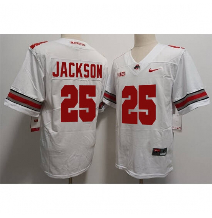 Men's Ohio State Buckeyes #25 Jackson White Limited Stitched Football Jersey