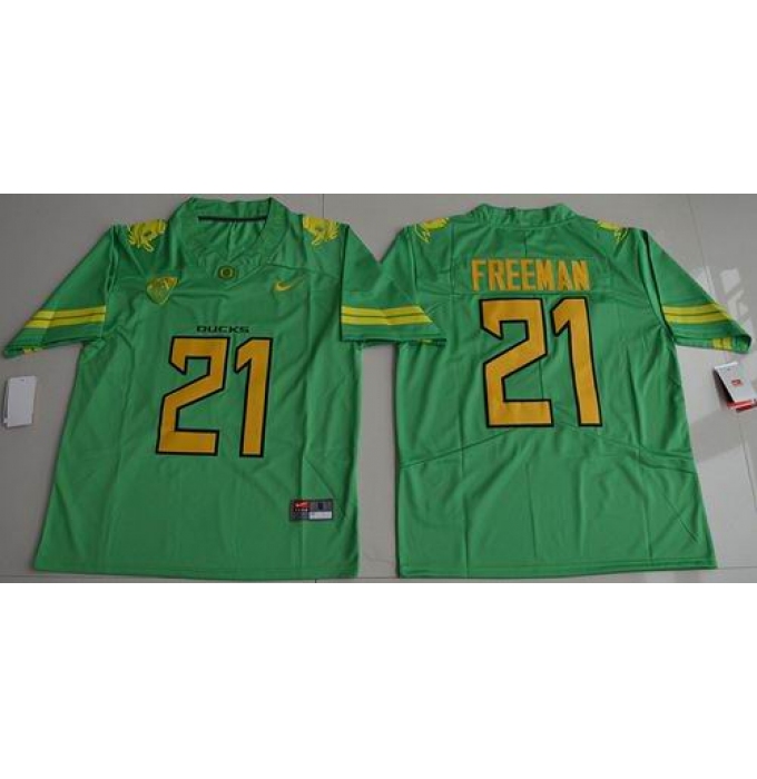 Oregon Ducks #21 Royce Freeman Apple Green Electric Lightning Limited Stitched NCAA Jersey