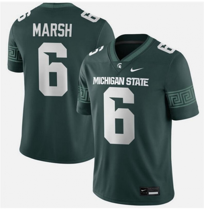 Men's Michigan State Spartans #6 Nick Marsh Green Vapor Limited Stitched Football Jersey