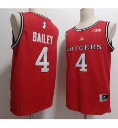 Men's Rutgers Scarlet Knights #4 Ace Bailey Red Stitched Basketball Jersey
