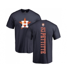 MLB Nike Houston Astros #21 Andy Pettitte Navy Blue Backer T-Shirt