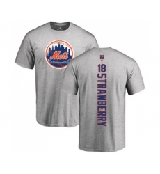 MLB Nike New York Mets #18 Darryl Strawberry Ash Backer T-Shirt