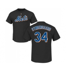 MLB Nike New York Mets #34 Noah Syndergaard Black Name & Number T-Shirt