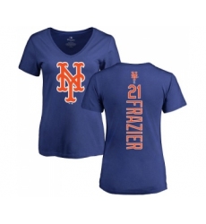 MLB Women's Nike New York Mets #21 Todd Frazier Royal Blue Backer T-Shirt