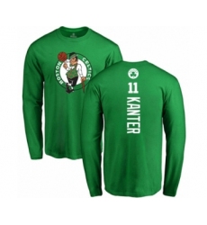 Basketball Boston Celtics #11 Enes Kanter Kelly Green Backer Long Sleeve T-Shirt