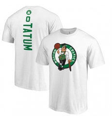Mens Boston Celtics #0 Jayson Tatum White Name & Number T-Shirt