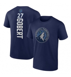 Men's Minnesota Timberwolves #27 Rudy Gobert Navy Name & Number T-Shirt