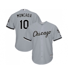 Youth Majestic Chicago White Sox #10 Yoan Moncada Replica Grey Road Cool Base MLB Jerseys