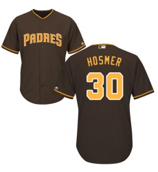 Men's Majestic San Diego Padres #30 Eric Hosmer Replica Brown Alternate Cool Base MLB Jersey