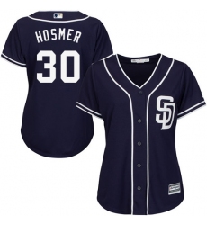 Women's Majestic San Diego Padres #30 Eric Hosmer Authentic Navy Blue Alternate 1 Cool Base MLB Jersey