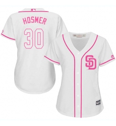 Women's Majestic San Diego Padres #30 Eric Hosmer Authentic White Fashion Cool Base MLB Jersey