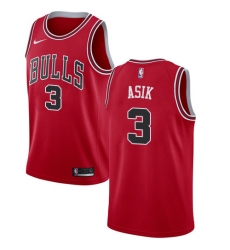 Men's Nike Chicago Bulls #3 Omer Asik Swingman Red Road NBA Jersey - Icon Edition