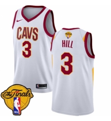 Women's Nike Cleveland Cavaliers #3 George Hill Authentic White 2018 NBA Finals Bound NBA Jersey - Association Edition