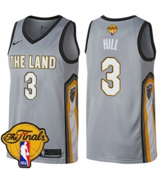 Youth Nike Cleveland Cavaliers #3 George Hill Swingman Gray 2018 NBA Finals Bound NBA Jersey - City Edition