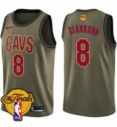 Men's Nike Cleveland Cavaliers #8 Jordan Clarkson Swingman Green Salute to Service 2018 NBA Finals Bound NBA Jersey