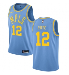 Men's Nike Los Angeles Lakers #12 Channing Frye Authentic Blue Hardwood Classics NBA Jersey